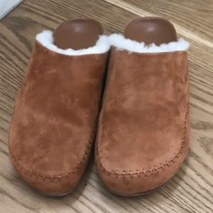 Jenni Kayne Suede Moc Clog in Saddle/ 36